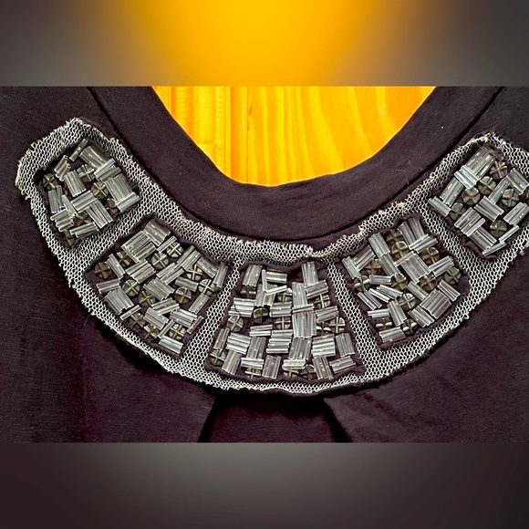 Rebecca Taylor beaded dress! Floaty, comfy w/ glamorous metal-beading details - Picture 8 of 11